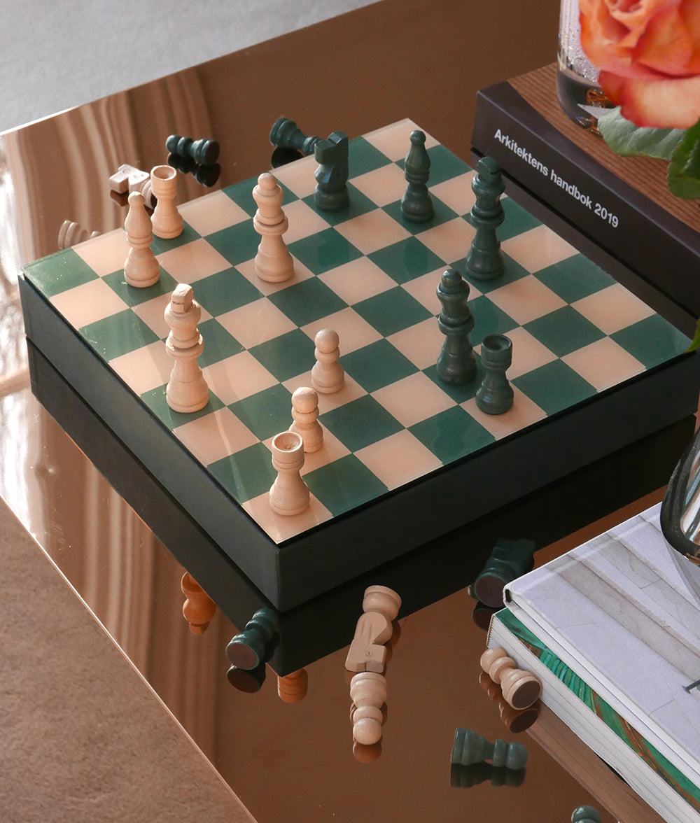Dark Olive Green Classic Games Chess Printworks