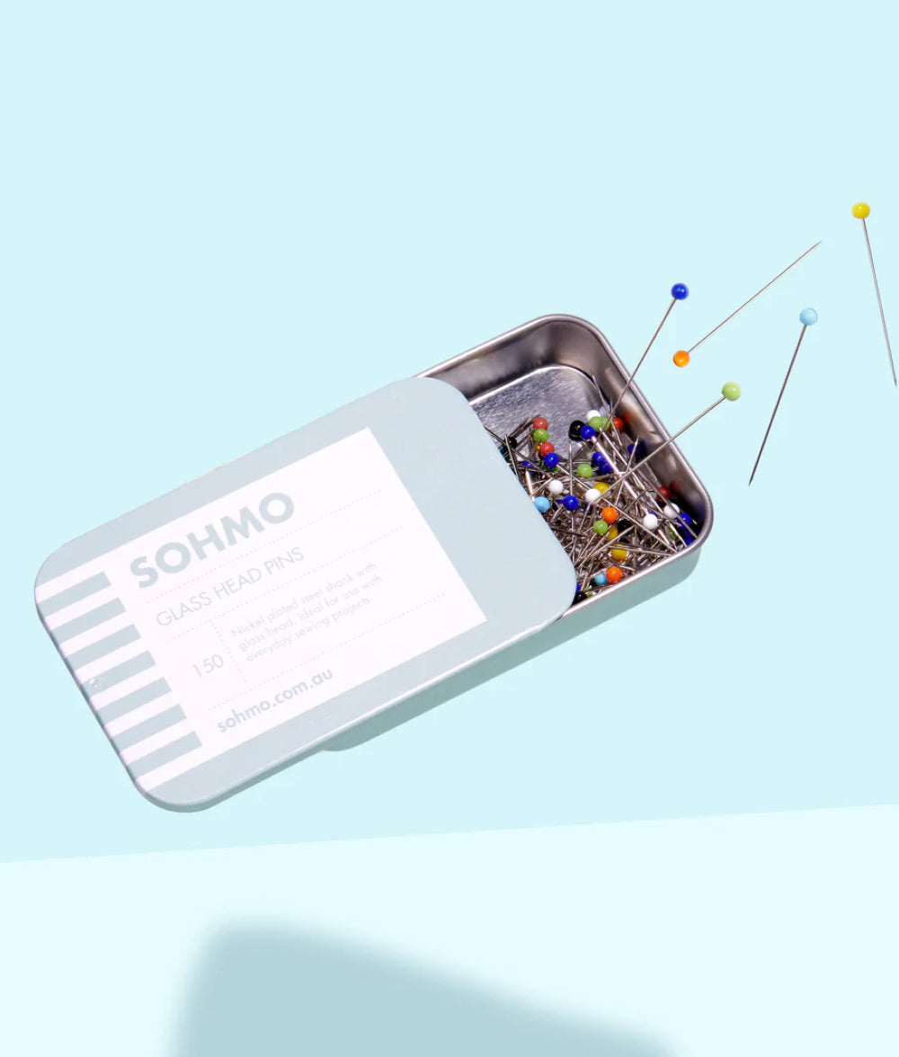 Light Cyan Glass Head Pins SOHMO