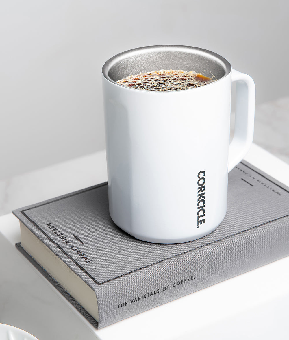 Light Gray Corkcicle™ Classic Insulated Coffee Mug Gloss White Corkcicle