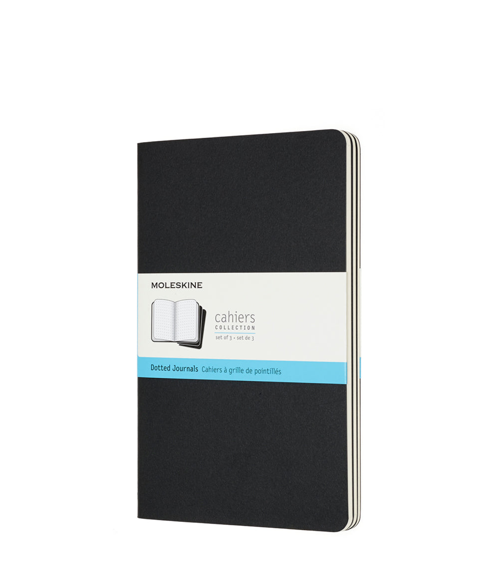 Beige Large Cahier Notebook - Set of 3 Black / Dotted / Large Moleskine