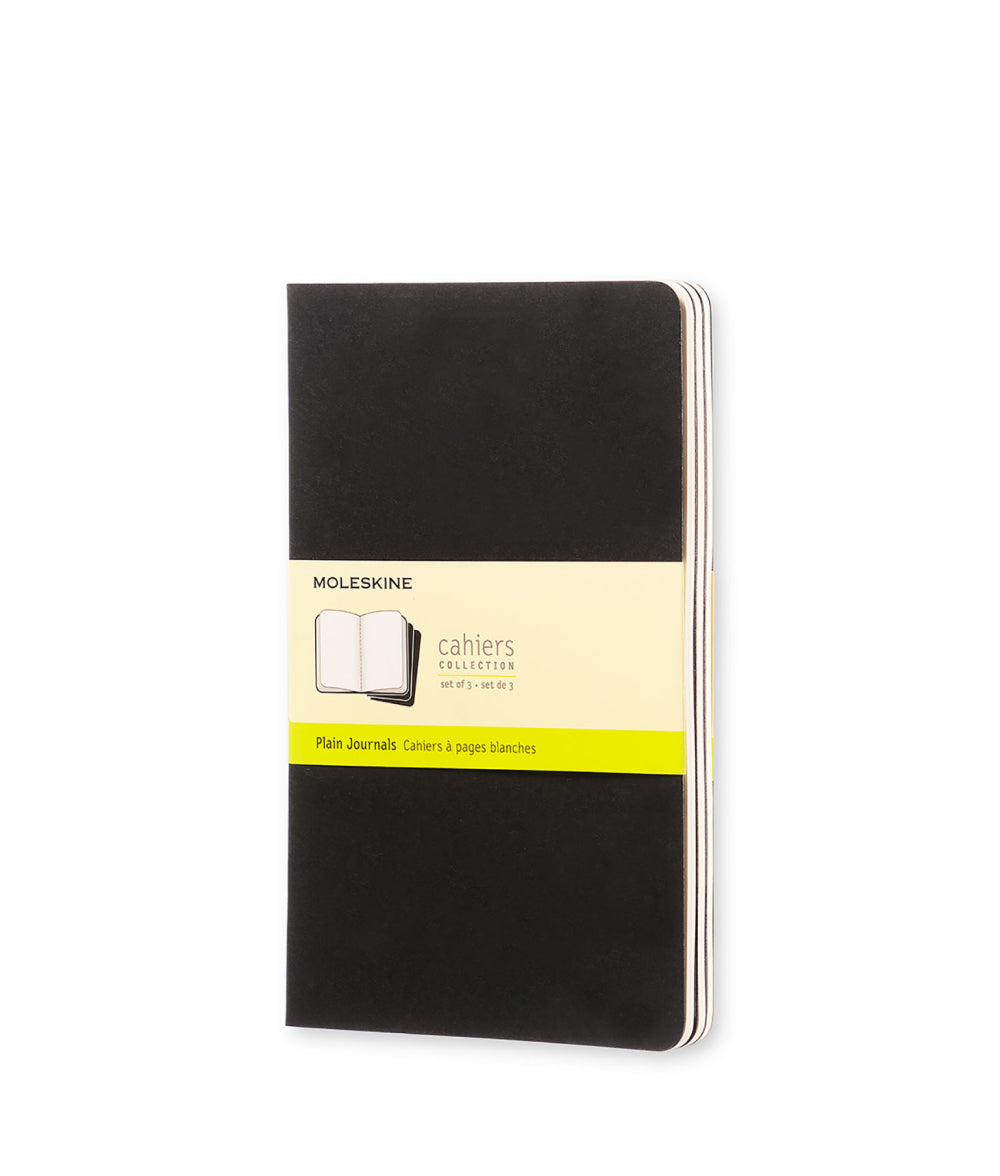 Dark Slate Gray Large Cahier Notebook - Set of 3 Black / Plain / Large Moleskine