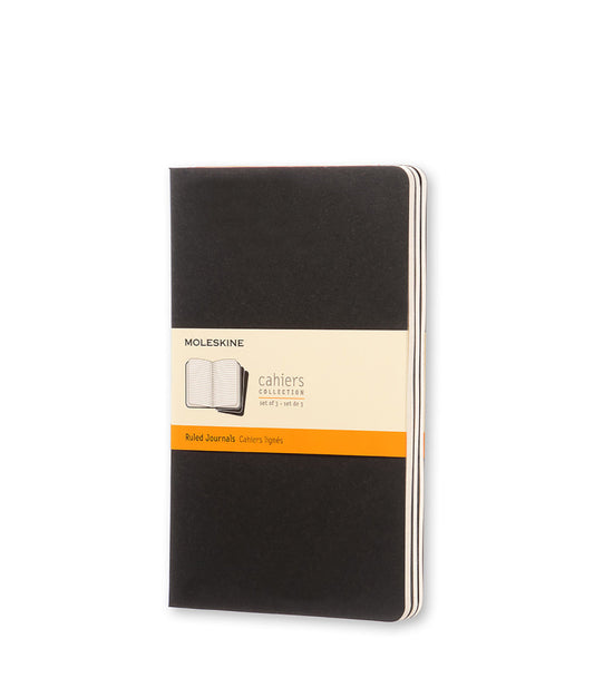 Dark Slate Gray Large Cahier Notebook - Set of 3 Black / Ruled / Large Moleskine