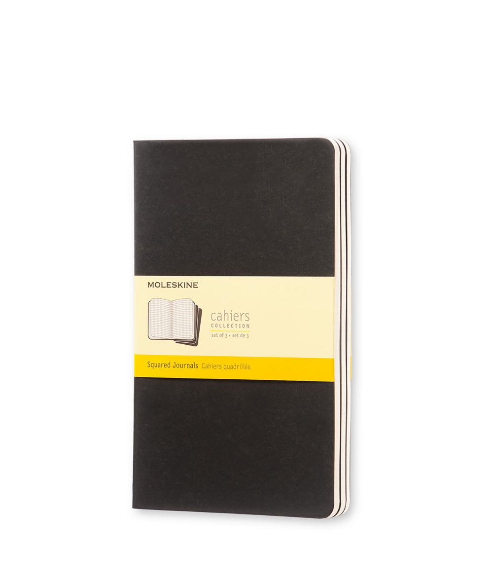 Dark Slate Gray Large Cahier Notebook - Set of 3 Black / Squared / Large Moleskine