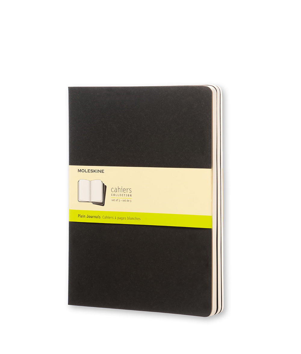 Dark Slate Gray Extra Large Cahier Notebook - Set of 3 Black / Plain / Extra Large Moleskine