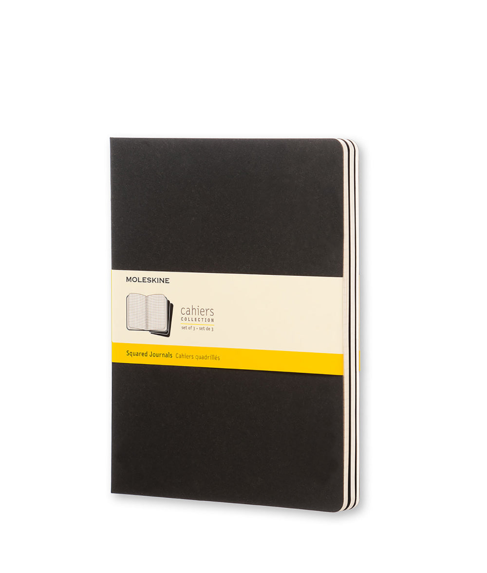 Dark Slate Gray Extra Large Cahier Notebook - Set of 3 Black / Squared / Extra Large Moleskine