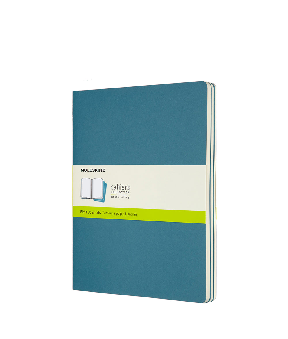 Steel Blue Extra Large Cahier Notebook - Set of 3 Brisk Blue / Plain / Extra Large Moleskine