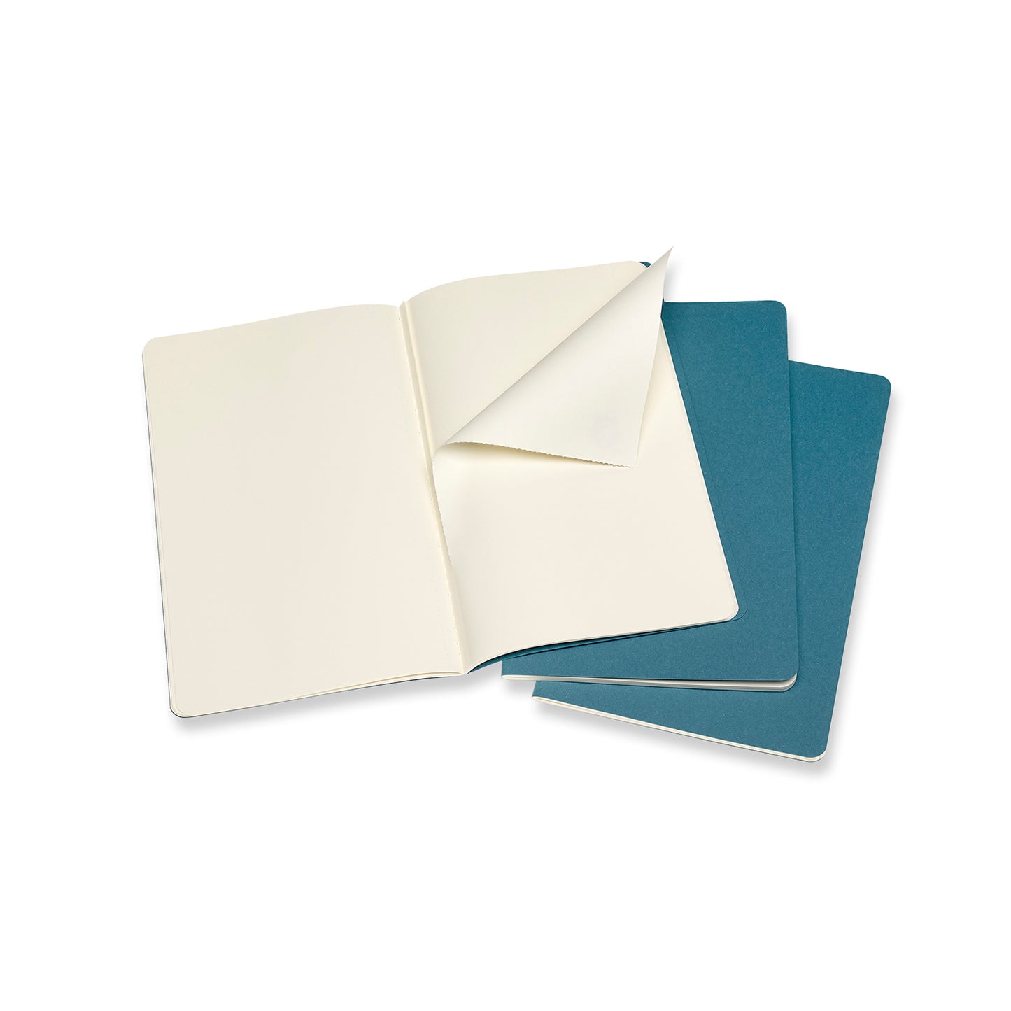 Sea Green Large Cahier Notebook - Set of 3 Black / Ruled / Large,Black / Plain / Large,Black / Dotted / Large,Black / Squared / Large,Brisk Blue / Ruled / Large,Brisk Blue / Plain / Large,Brisk Blue / Dotted / Large,Brisk Blue / Squared / Large Moleskine
