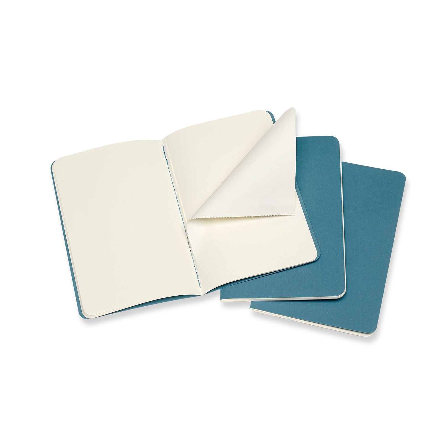 Steel Blue Pocket Cahier Notebook - Set of 3 Black / Ruled / Pocket,Black / Plain / Pocket,Black / Dotted / Pocket,Black / Squared / Pocket,Brisk Blue / Ruled / Pocket,Brisk Blue / Plain / Pocket,Brisk Blue / Dotted / Pocket,Brisk Blue / Squared / Pocket Moleskine
