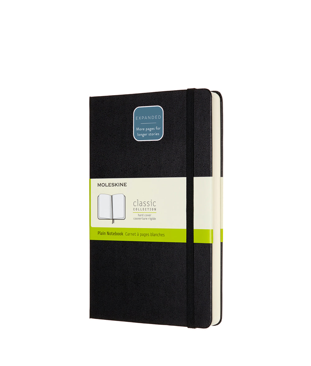 Black Classic Notebook - Expanded Version - Black Hardcover / Plain / Large Moleskine