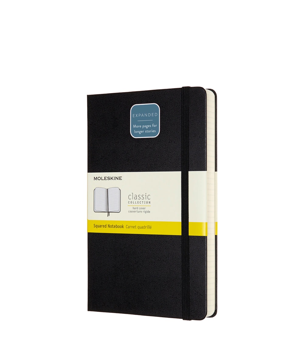 Black Classic Notebook - Expanded Version - Black Hardcover / Squared / Large Moleskine