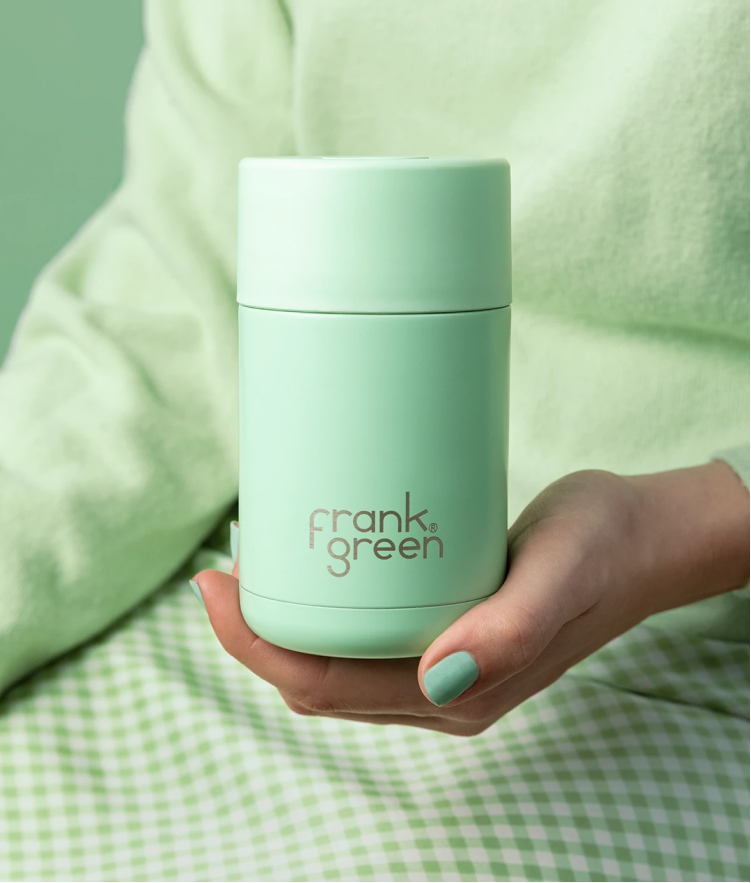 Gray frank green™ Regular Ceramic Reusable Cup Blushed,Mint Gelato,Cloud,Black,Khaki,Brushed Steel Frank Green