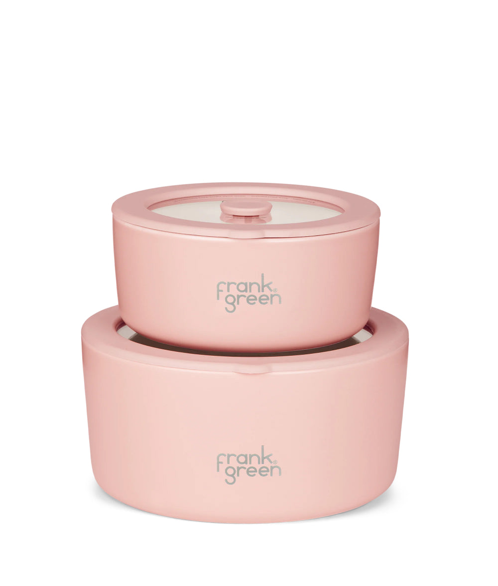 Pink frank green™ Porcelain Bowls With Glass Lids (2-pack) Blushed Frank Green