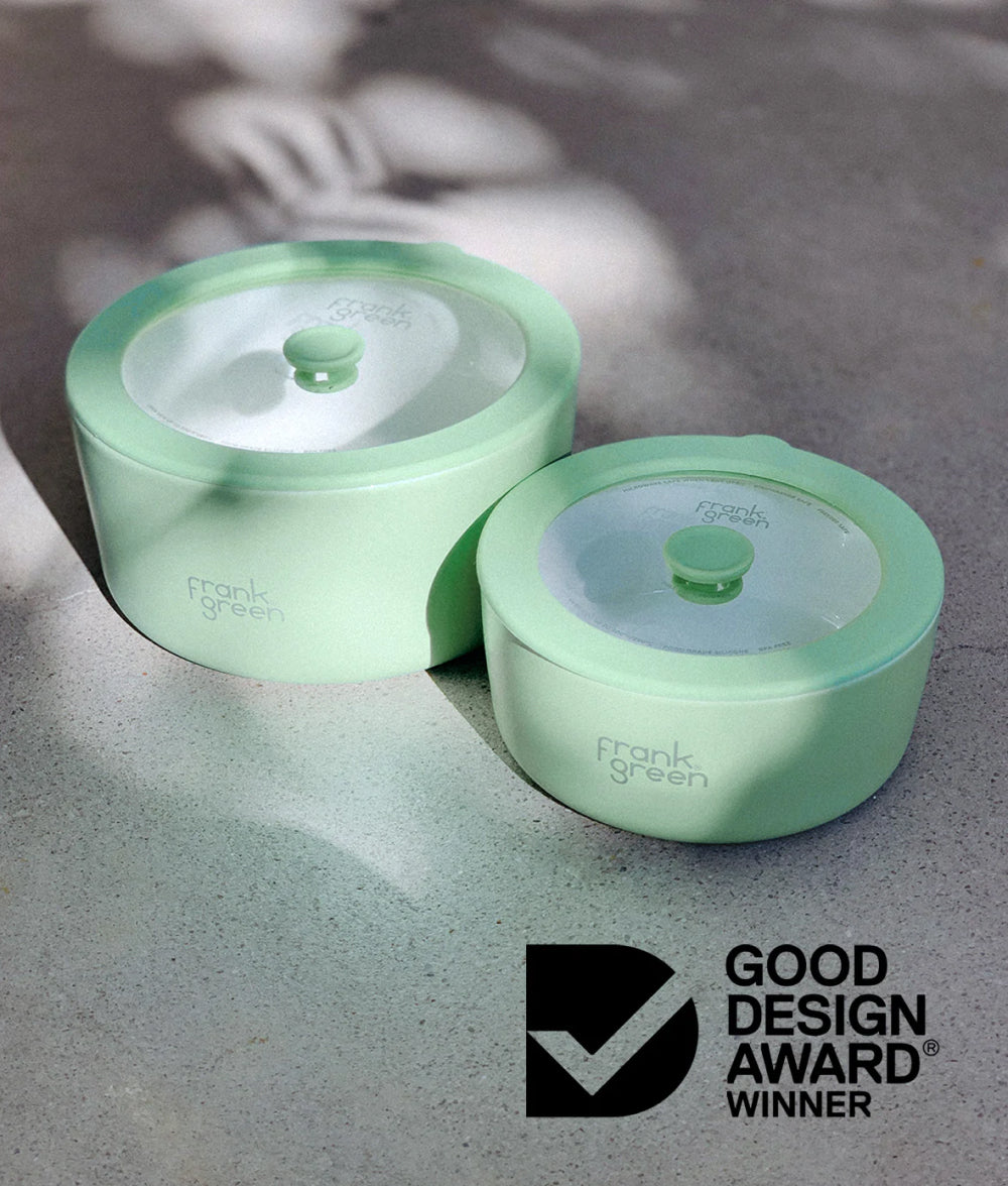 Light Slate Gray frank green™ Porcelain Bowls With Glass Lids (2-pack) Cloud,Mint Gelato,Blushed Frank Green