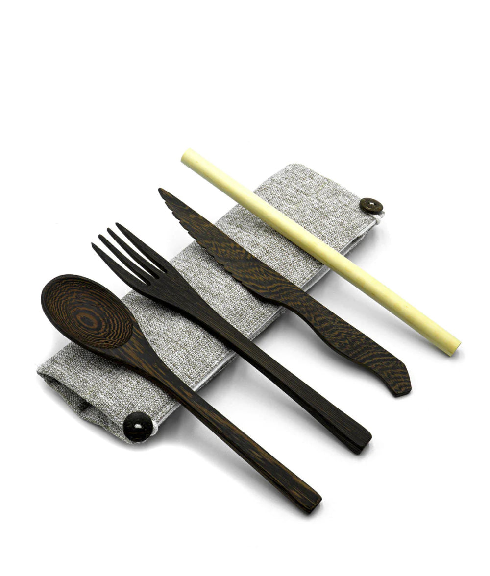 Gray Reusable Eco-friendly Cutlery Set Light Grey Jungle Culture