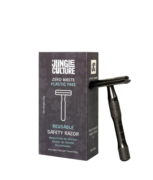 Dark Slate Gray Metallic Black & Rose Gold Reusable Safety Razors Metallic Black Jungle Culture