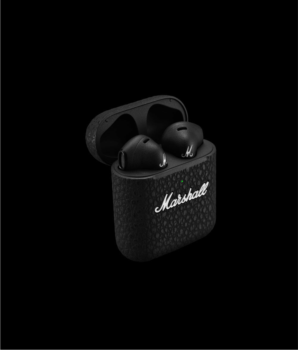 Marshall Minor III True Wireless Headphone in Black With Cleaning kit Bolt  Axtion Bundle Like New 