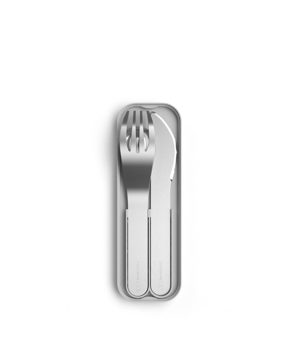 Light Gray Monbento Pocket Cutlery Set - Cotton Monbento