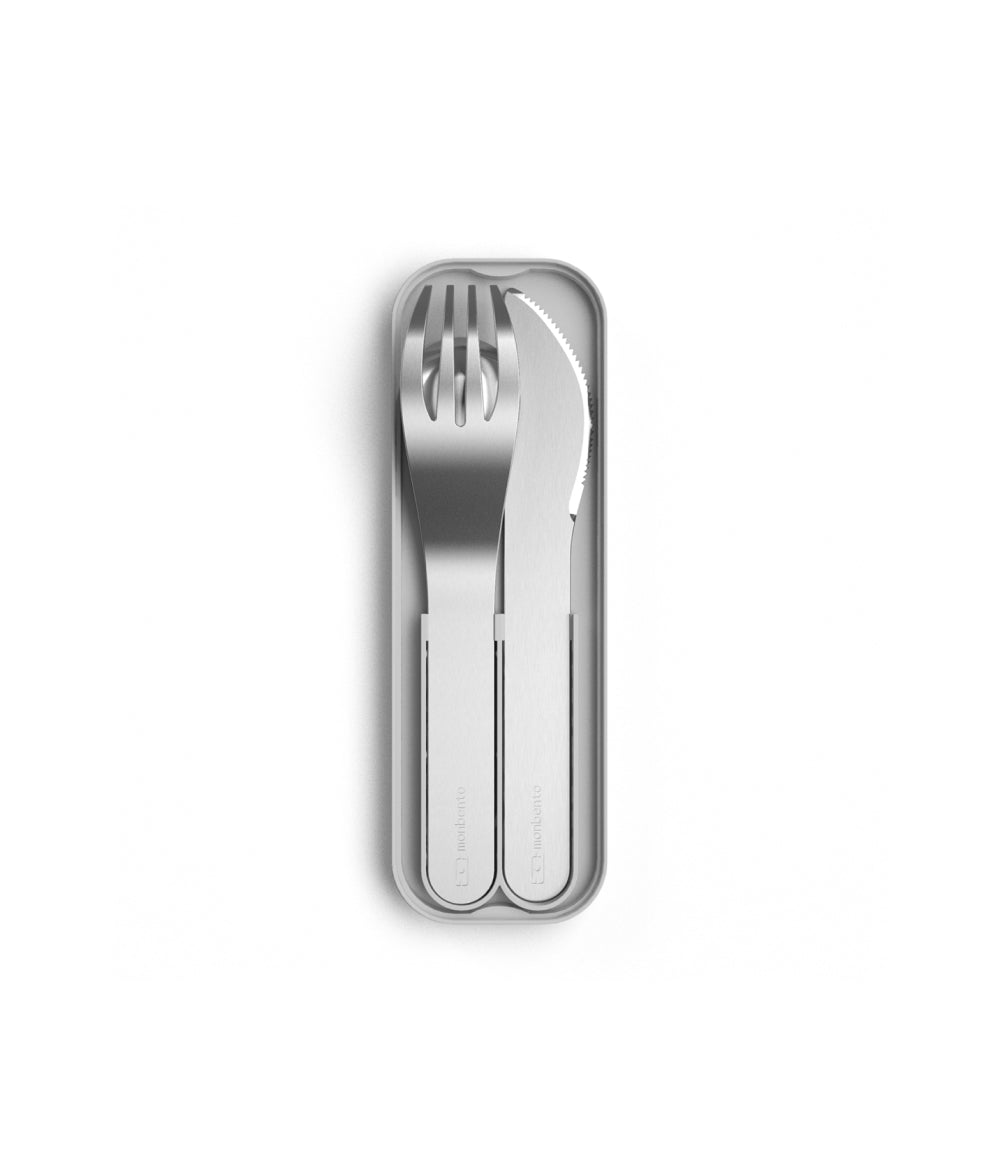 Light Gray Monbento Pocket Cutlery Set - Cotton Monbento