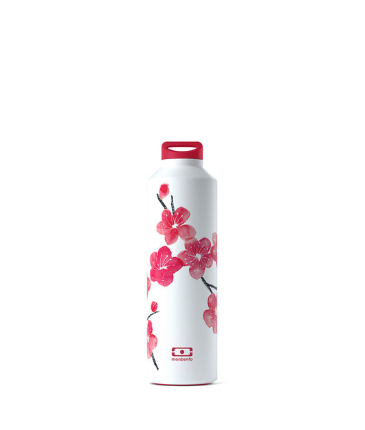 Light Gray MB Steel Graphic Insulated Bottle Blossom Monbento