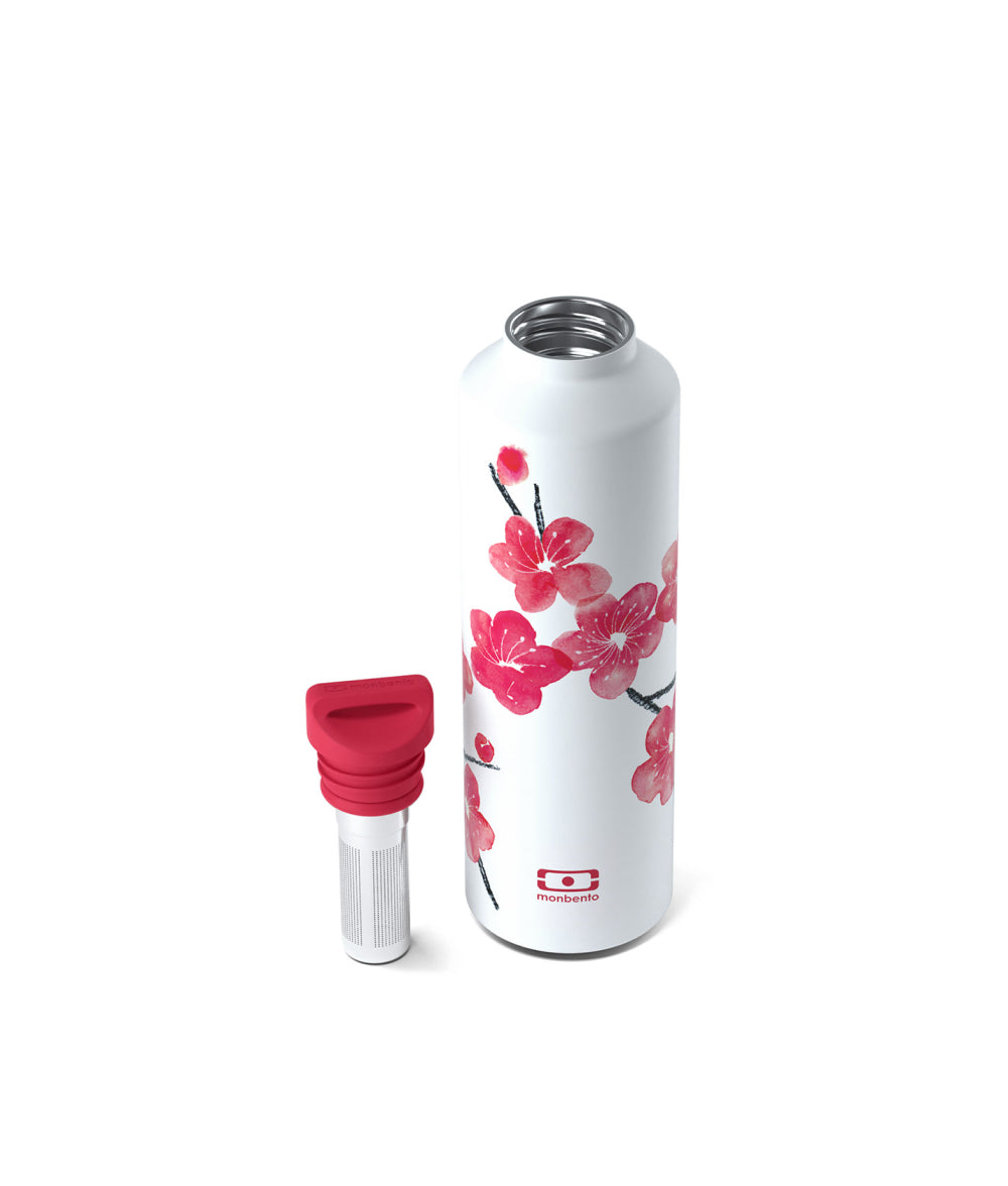 Light Gray MB Steel Graphic Insulated Bottle Jungle,Blossom Monbento