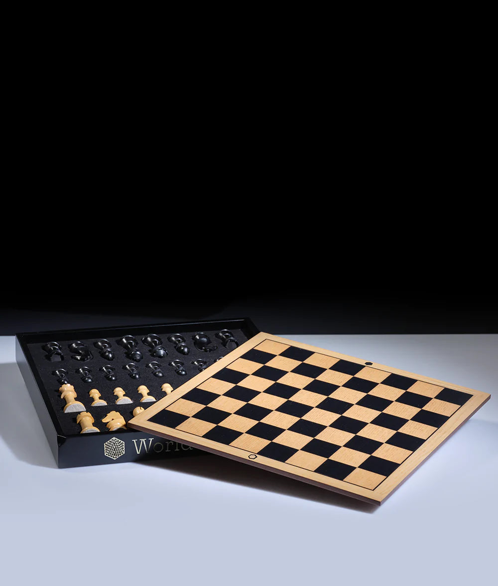 Gray World Chess Cabinet (Board & Chess Pieces) World Chess