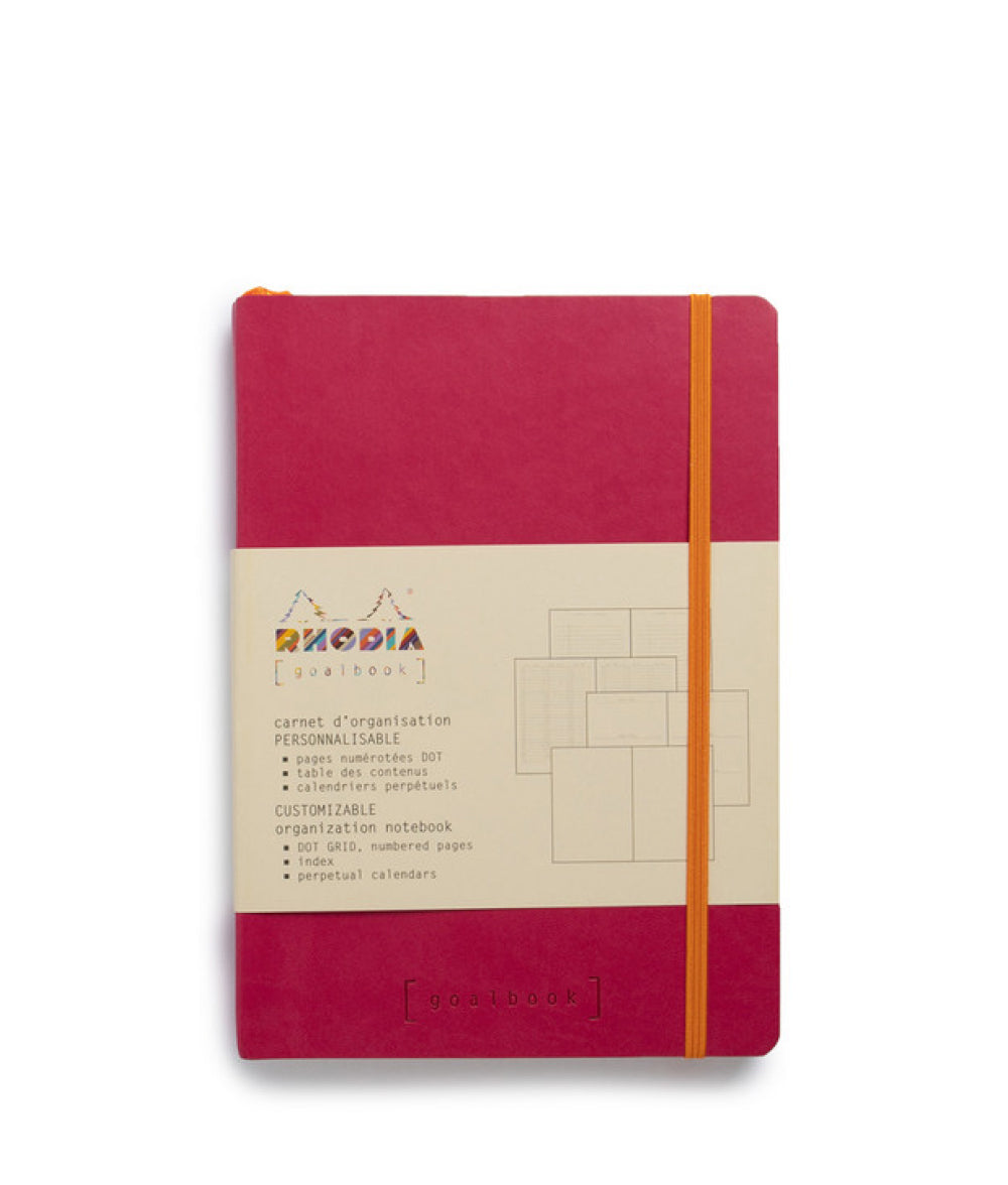 Brown Rhodia Goal Book Softcover / Dot Grid / Raspberry Rhodia