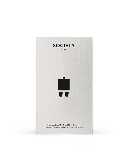 Light Gray Society Paris Stainless Steel Flask & Shotglass Set Society Paris